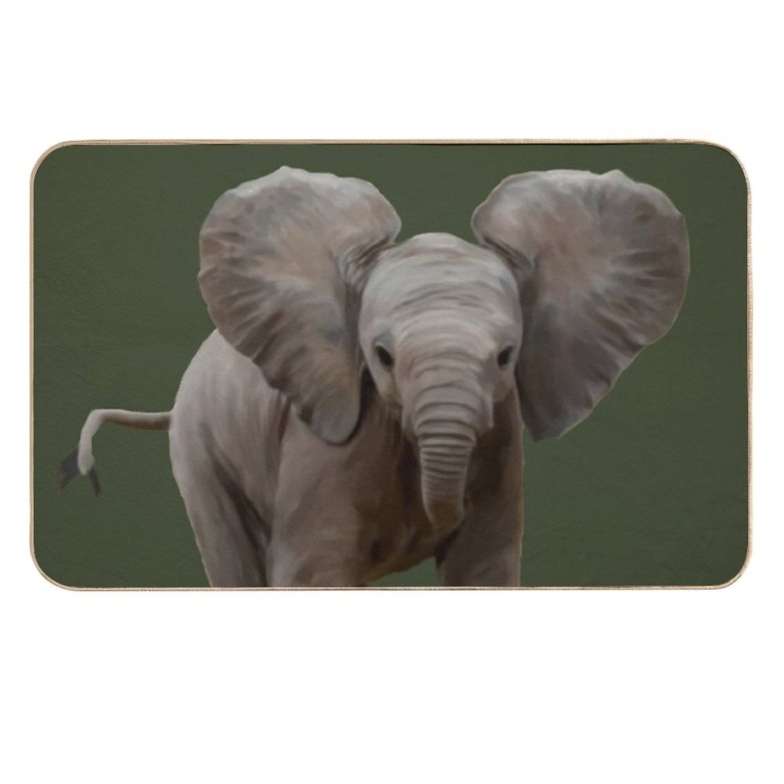 Baby Elephant Painting  Slip-Resistant Bath Mat