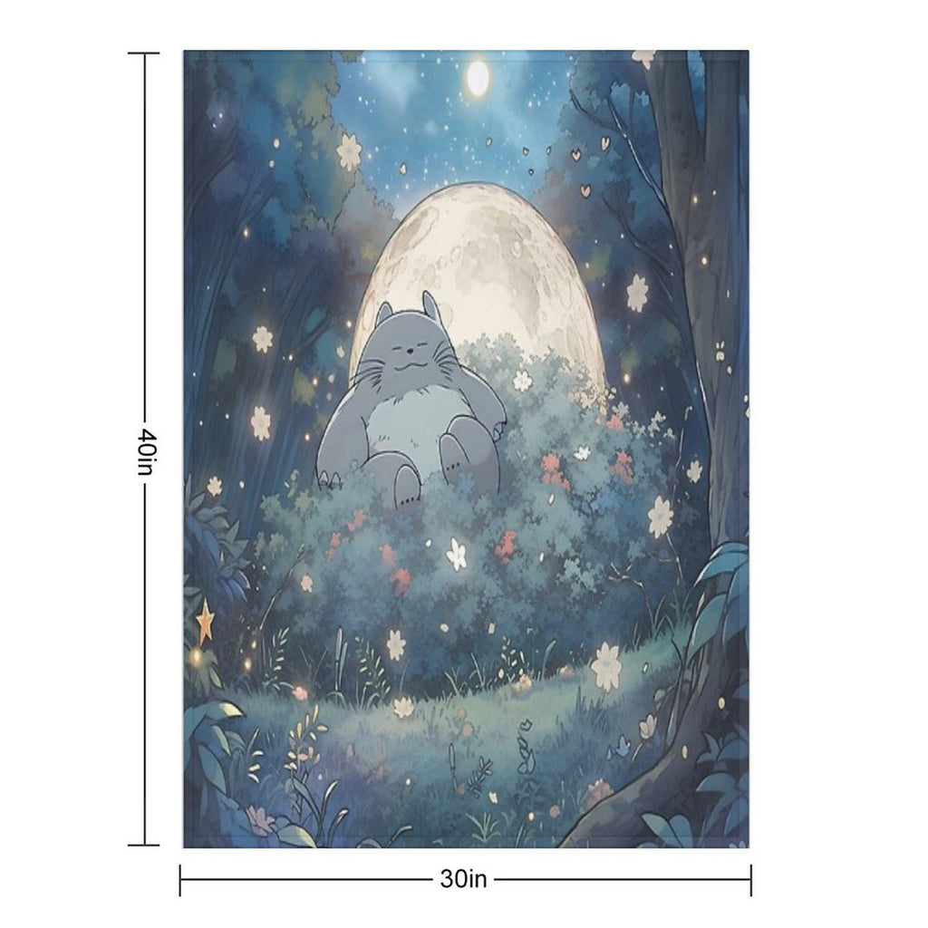 Explore The Enchanting World of My Neighbor Totoro XI Original Art And Illustrations Online Sustainable Throw Blanket