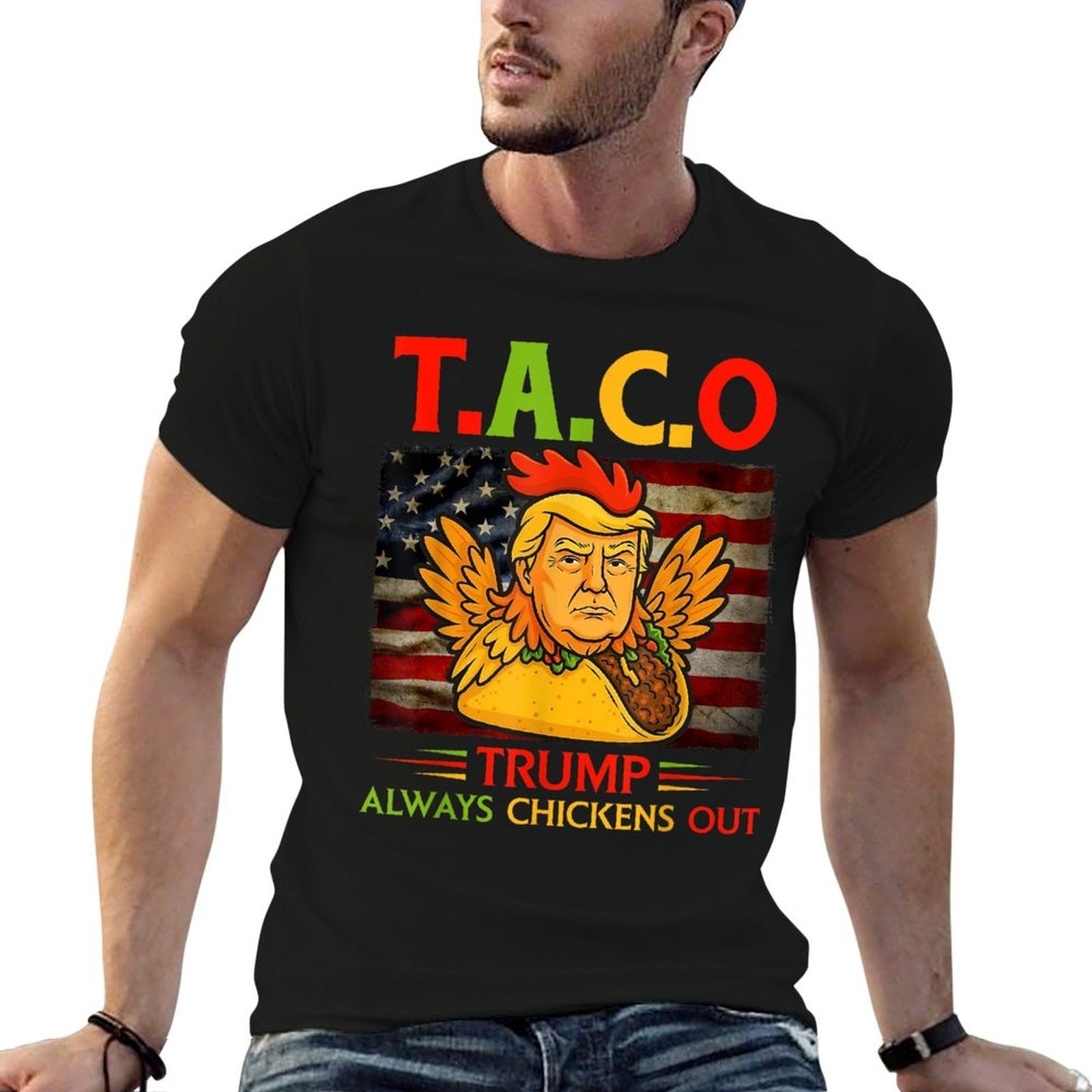 Funny Trump Taco Trump Always Chickens Out  Versatile T-Shirt