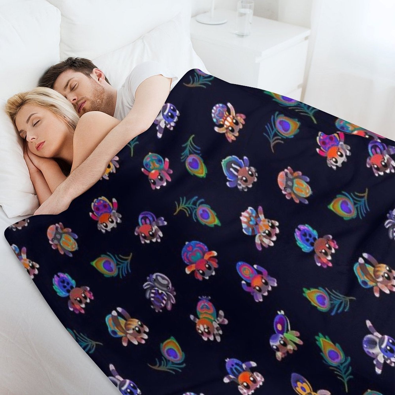 Peacock Spider Shrink-resistant Throw Blanket