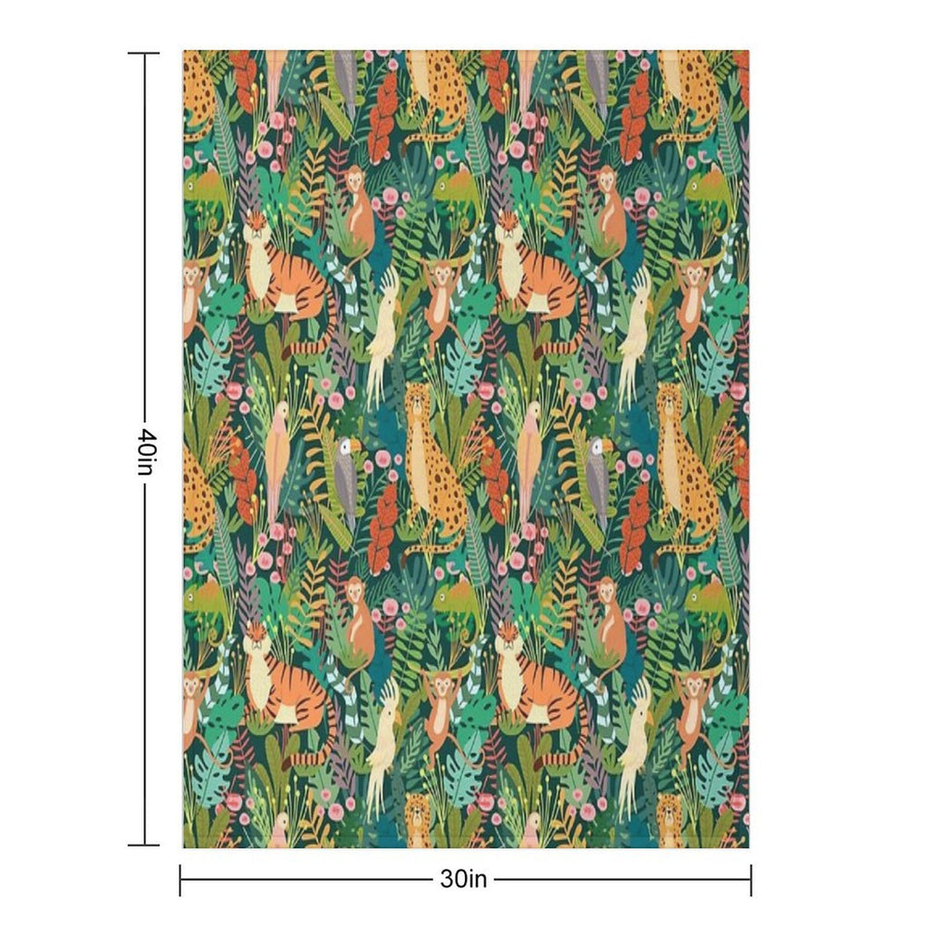 Tropical Jungle Print - For A Nature Lover, Tropical Jungle Decorating Print. Eco-conscious Throw Blanket