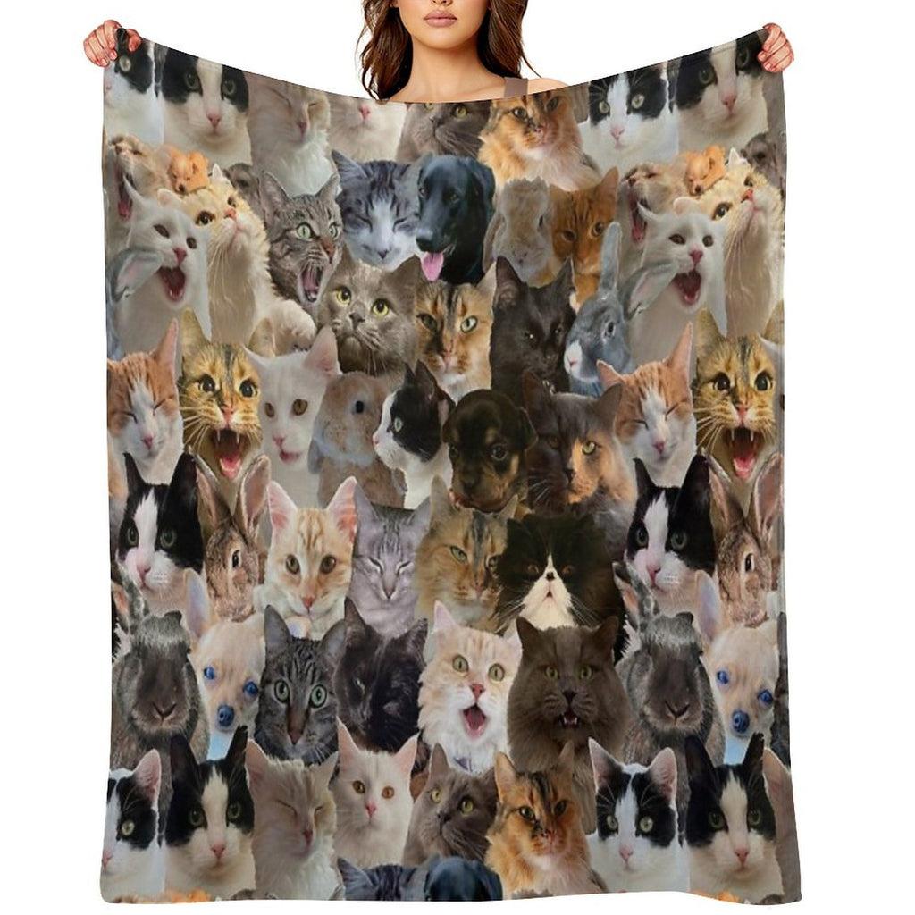 Cute Pets Pattern Compact Throw Blanket