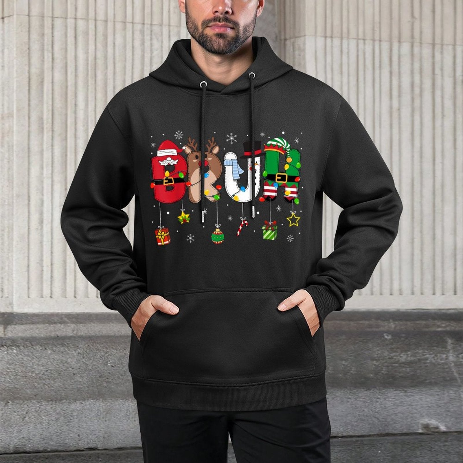 Bruh Christmas Kidsns Boys Funny Christmas Humor Meme Moisture-Wicking Hoodie
