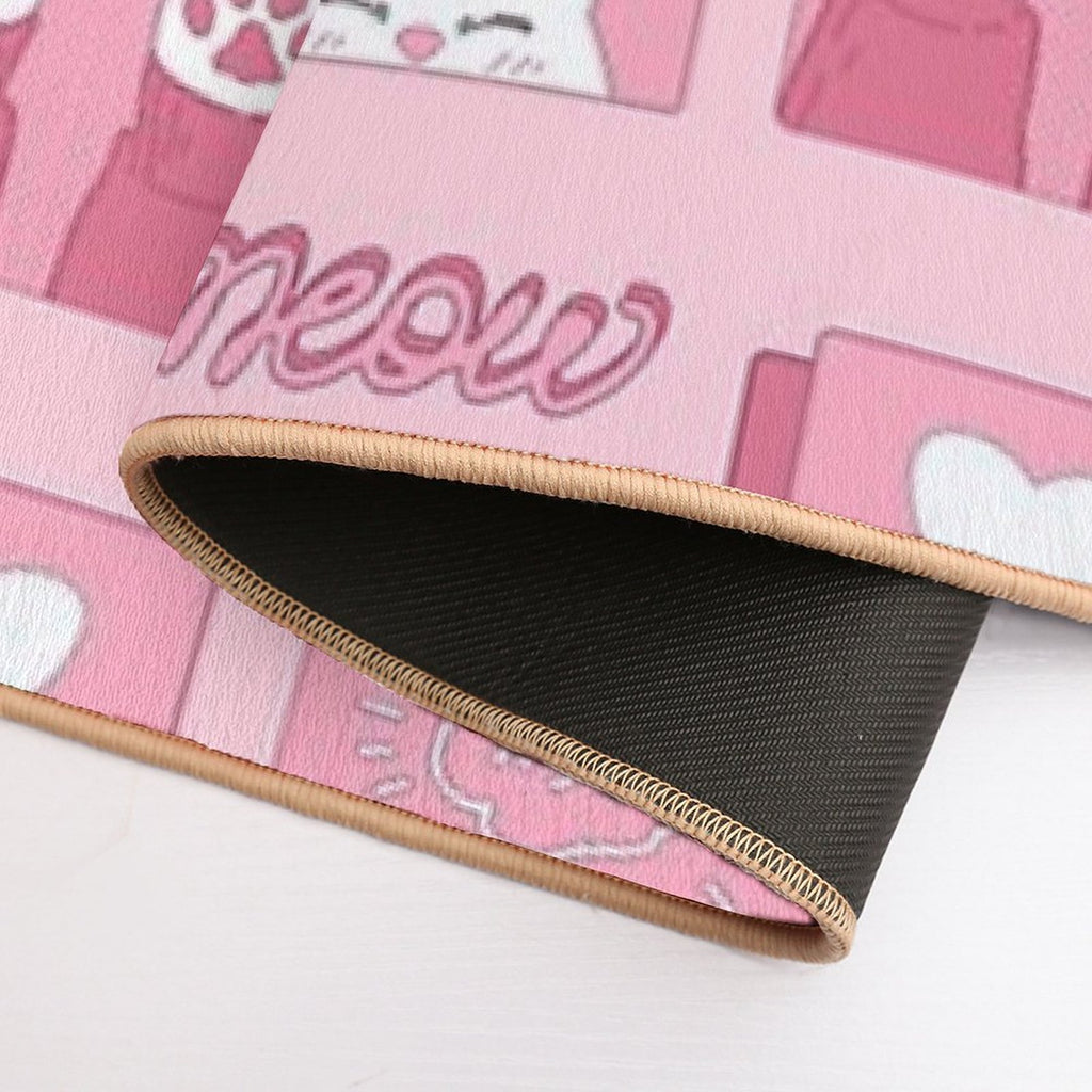 Cute Pink Cat Paws And Love  Multi-Purpose Bath Mat