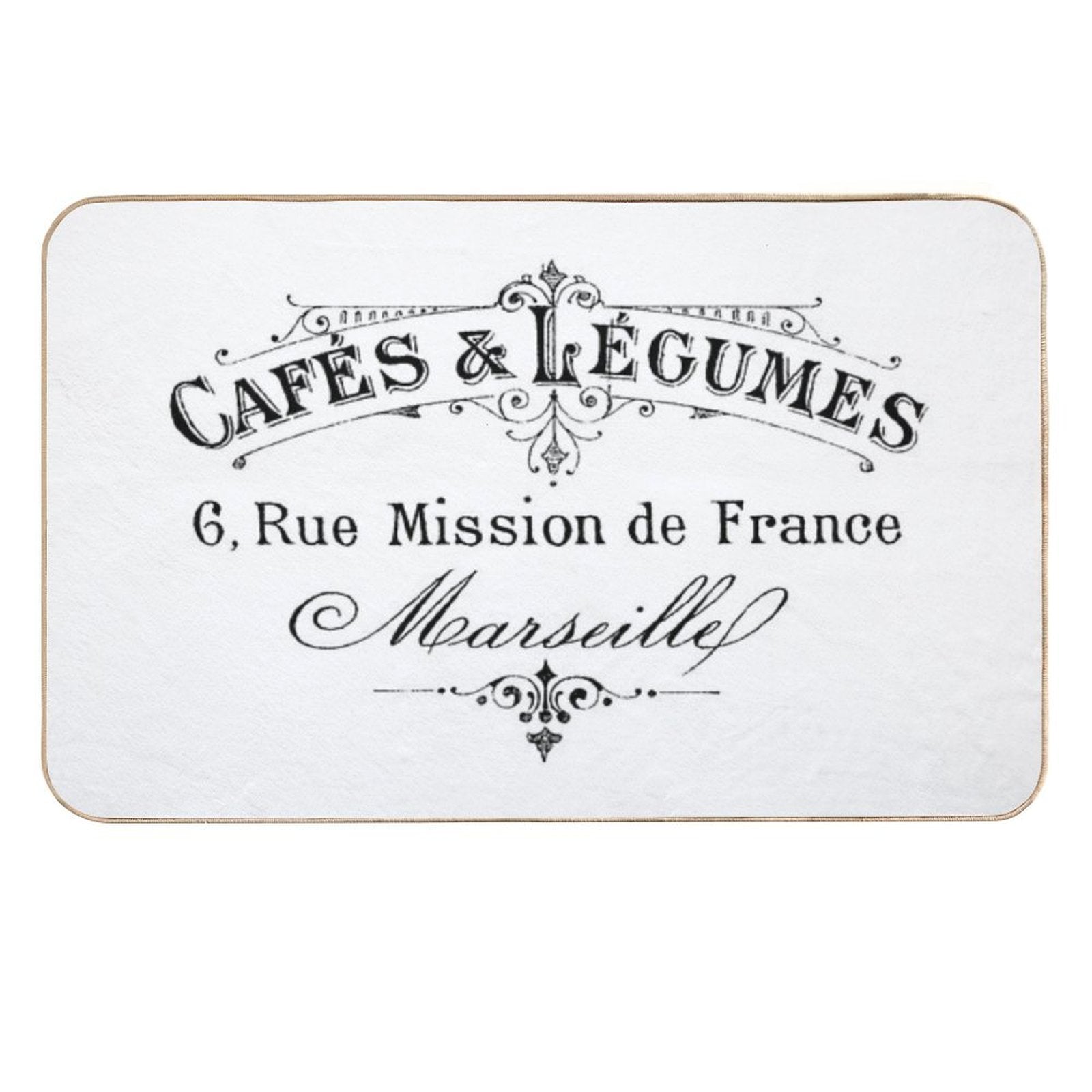 French Cafe & Lemgumes  Stain-Proof Bath Mat