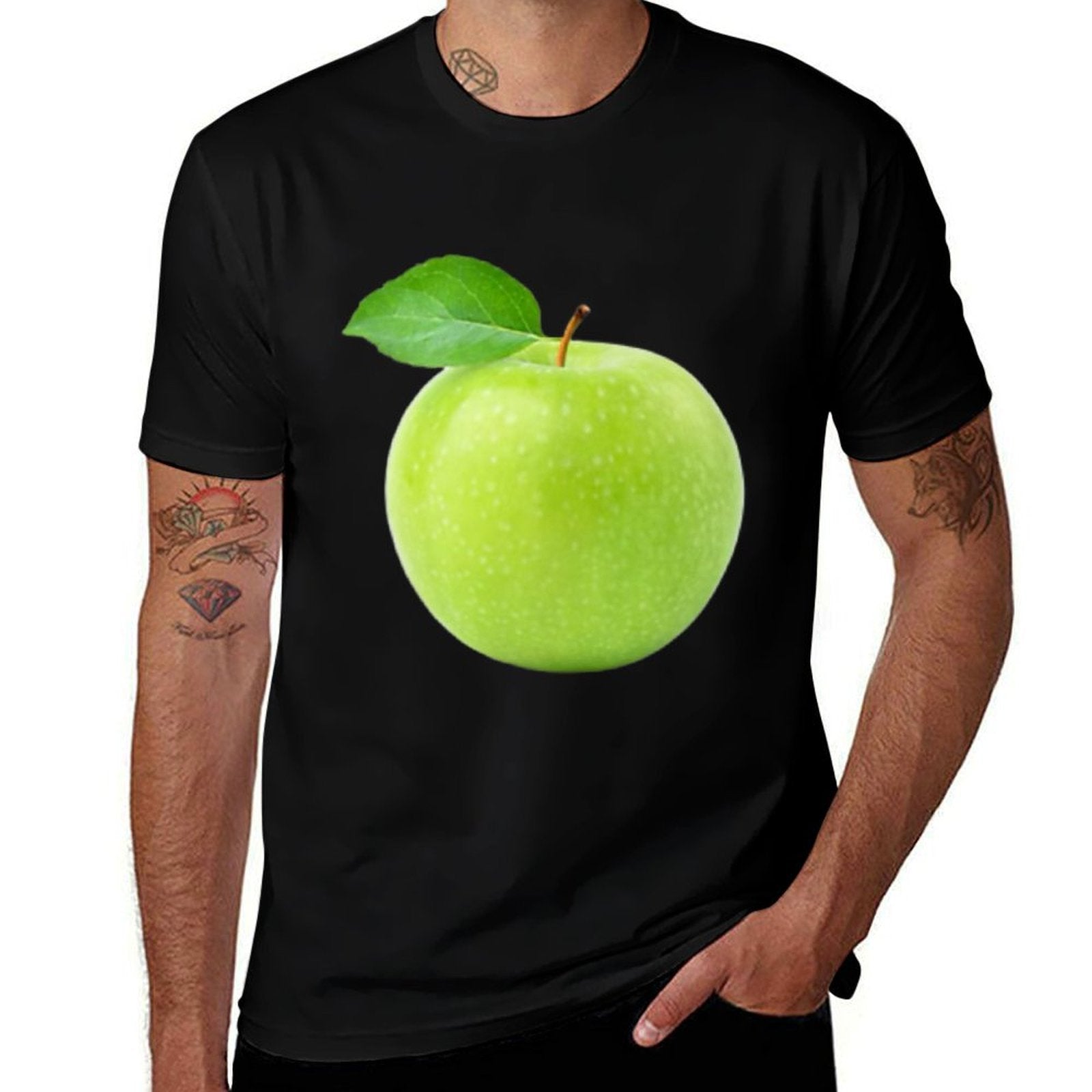 Apple Brat Green Meme Trend Gen Z  Heathered Texture T-Shirt