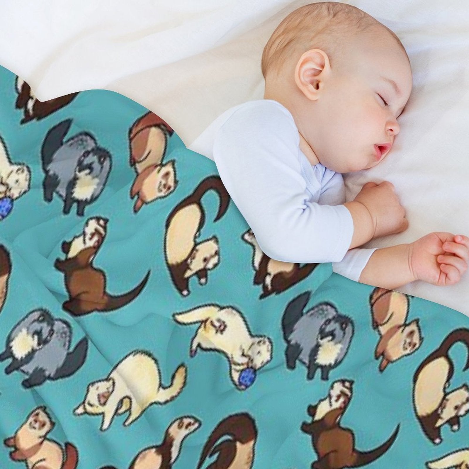Cat Snakes in Blue Wrinkle-free Throw Blanket