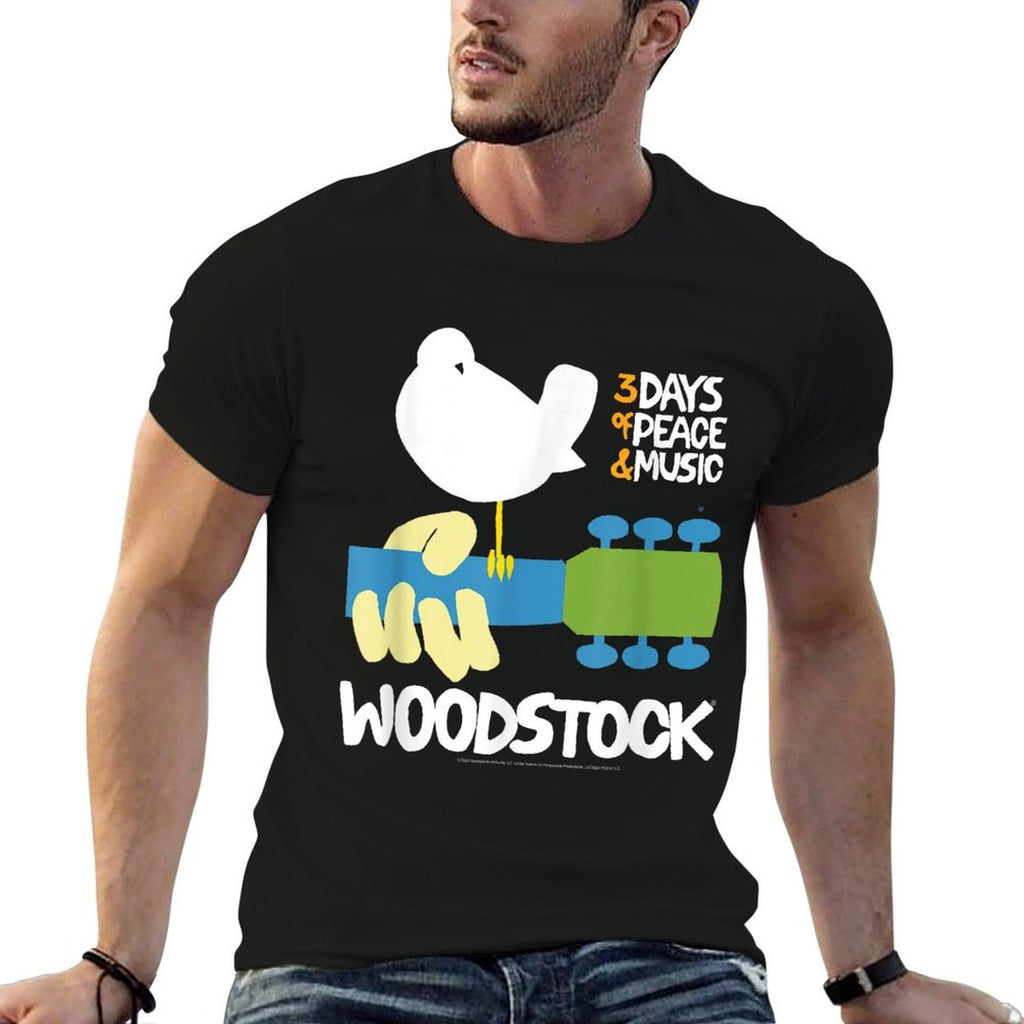 Woodstock - 3 Days Of Peace And Music Poster  High-quality Stitching T-Shirt