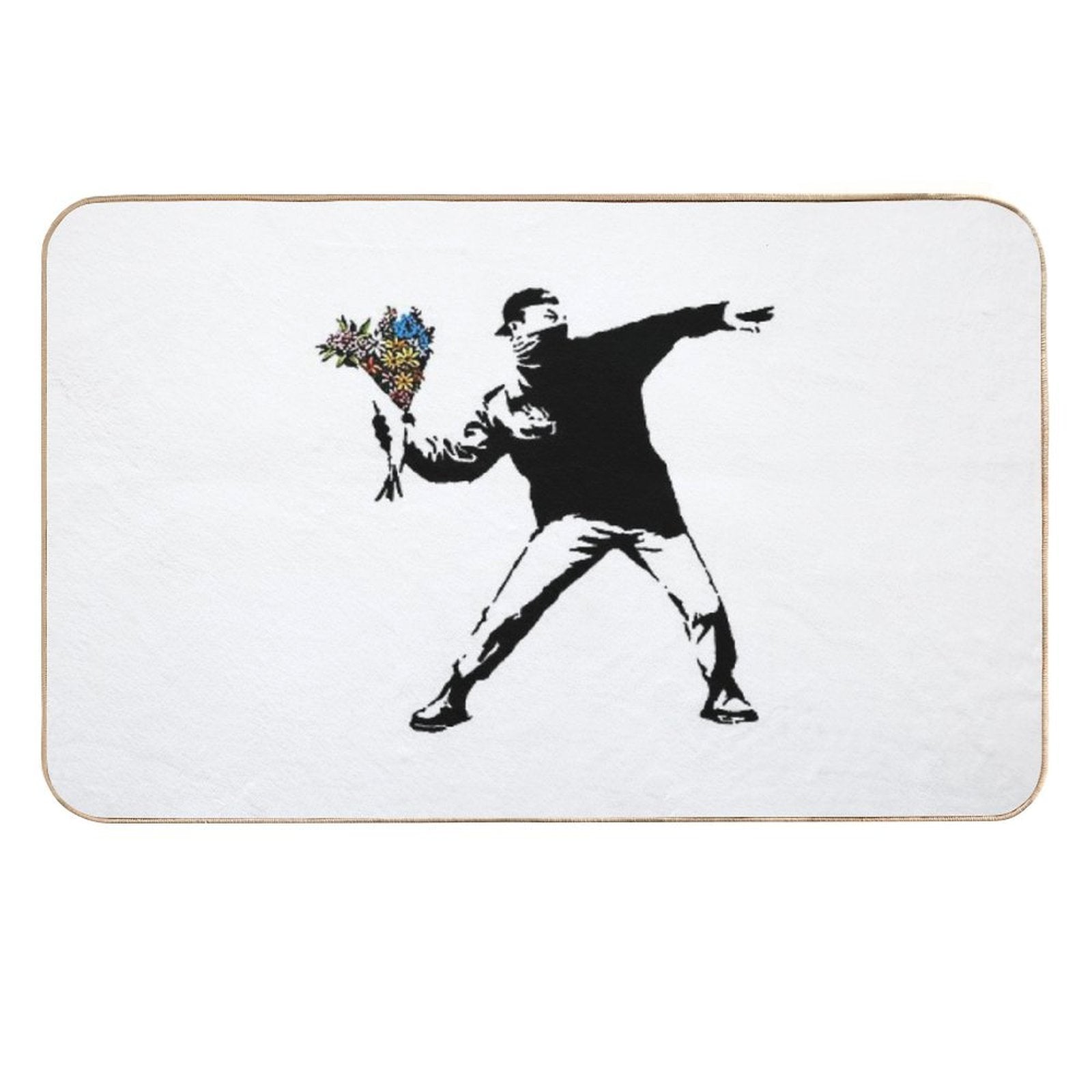 Banksy Rage Flower Thrower  Stain-Proof Bath Mat