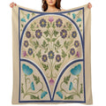 Art Nouveau Morning Glory Garden Plush Throw Blanket