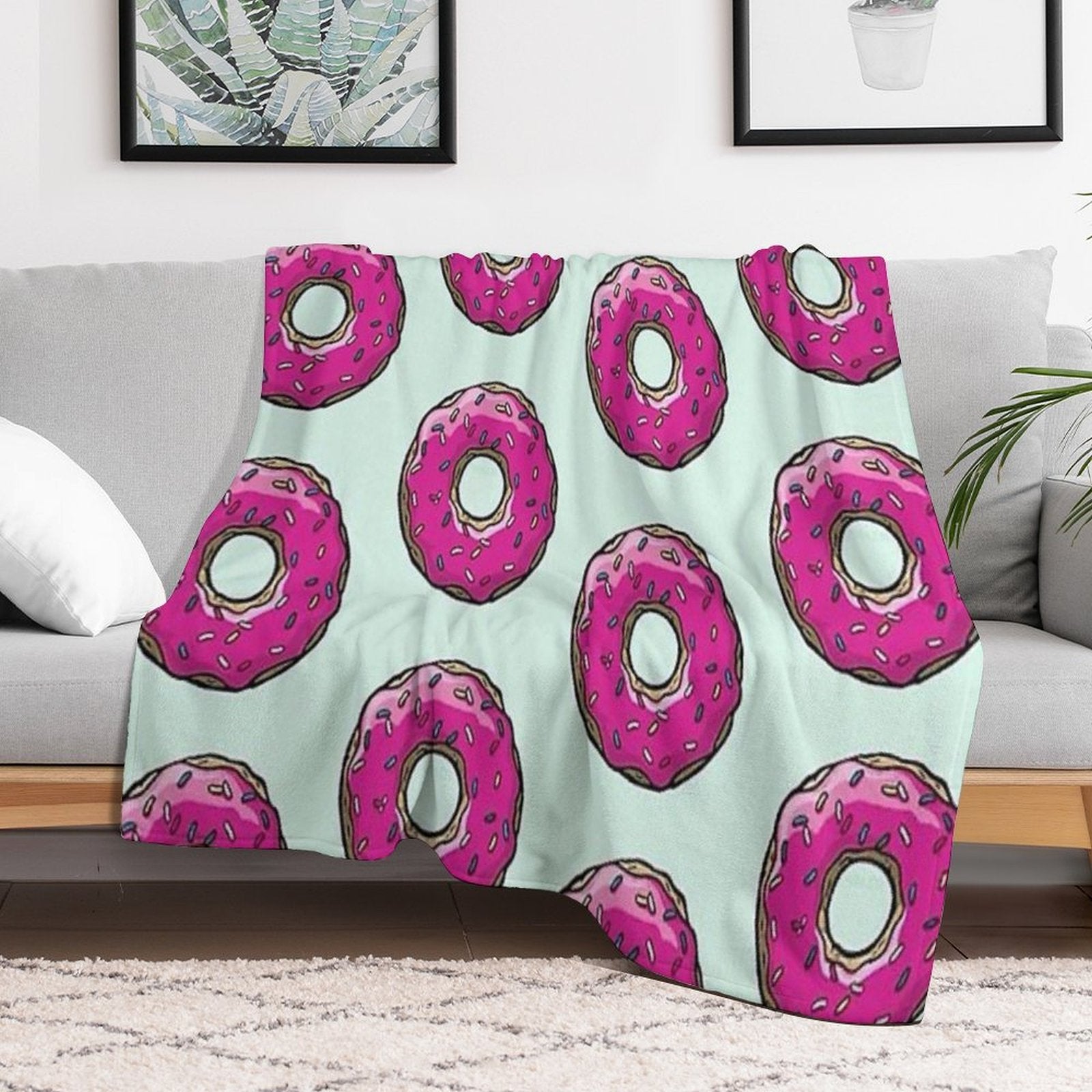 Classic Simpsons Donuts Premium Throw Blanket