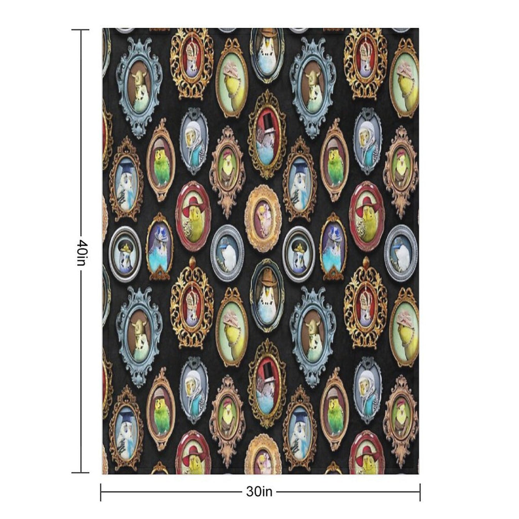 Budgies in Hats Quick-dry Throw Blanket
