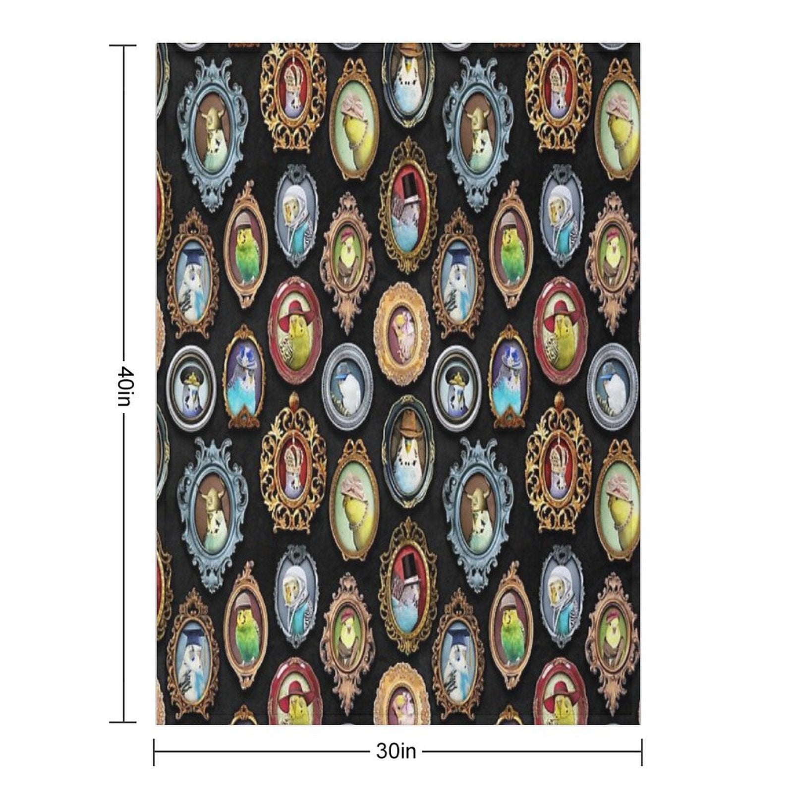 Budgies in Hats Quick-dry Throw Blanket