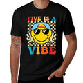 Five Is A Vibe 5th Birthday Groovy Boys Girls 5 Years Old  Polyester Blend T-Shirt