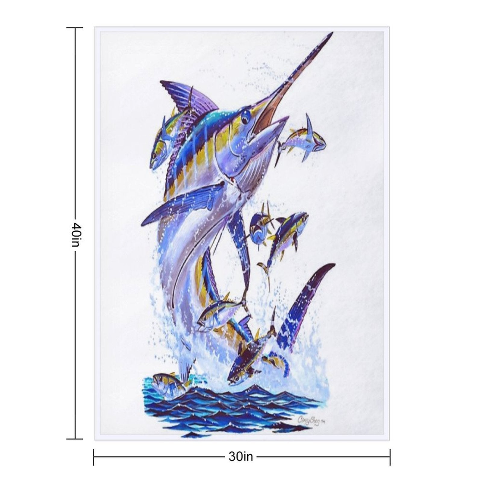 Blue Marlin And Tunas Quick-dry Throw Blanket