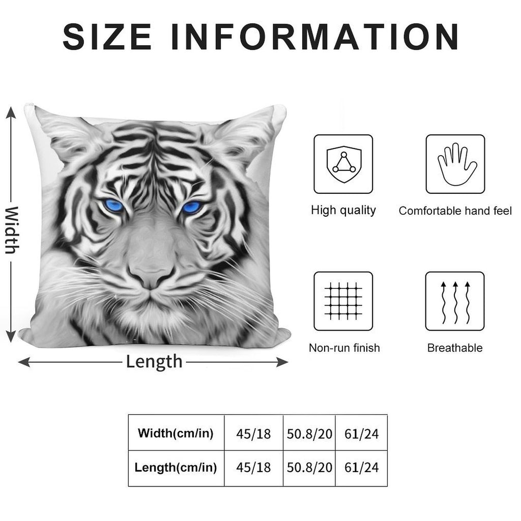 White Tiger with Blue Eyes Soft Style Accent Throw Pillow