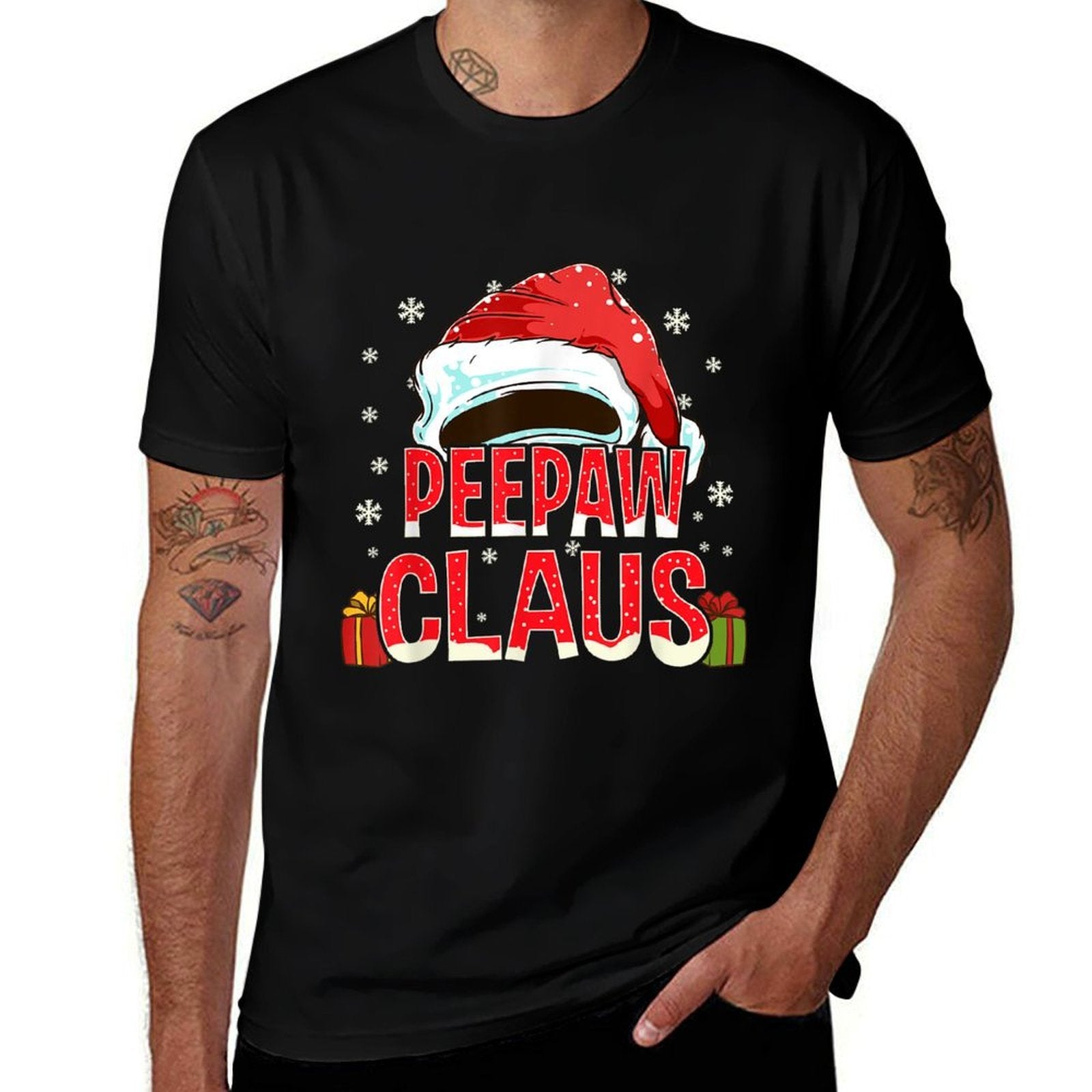 Peepaw Claus Group Gifts Matching Family Christmas  Tagless Design T-Shirt