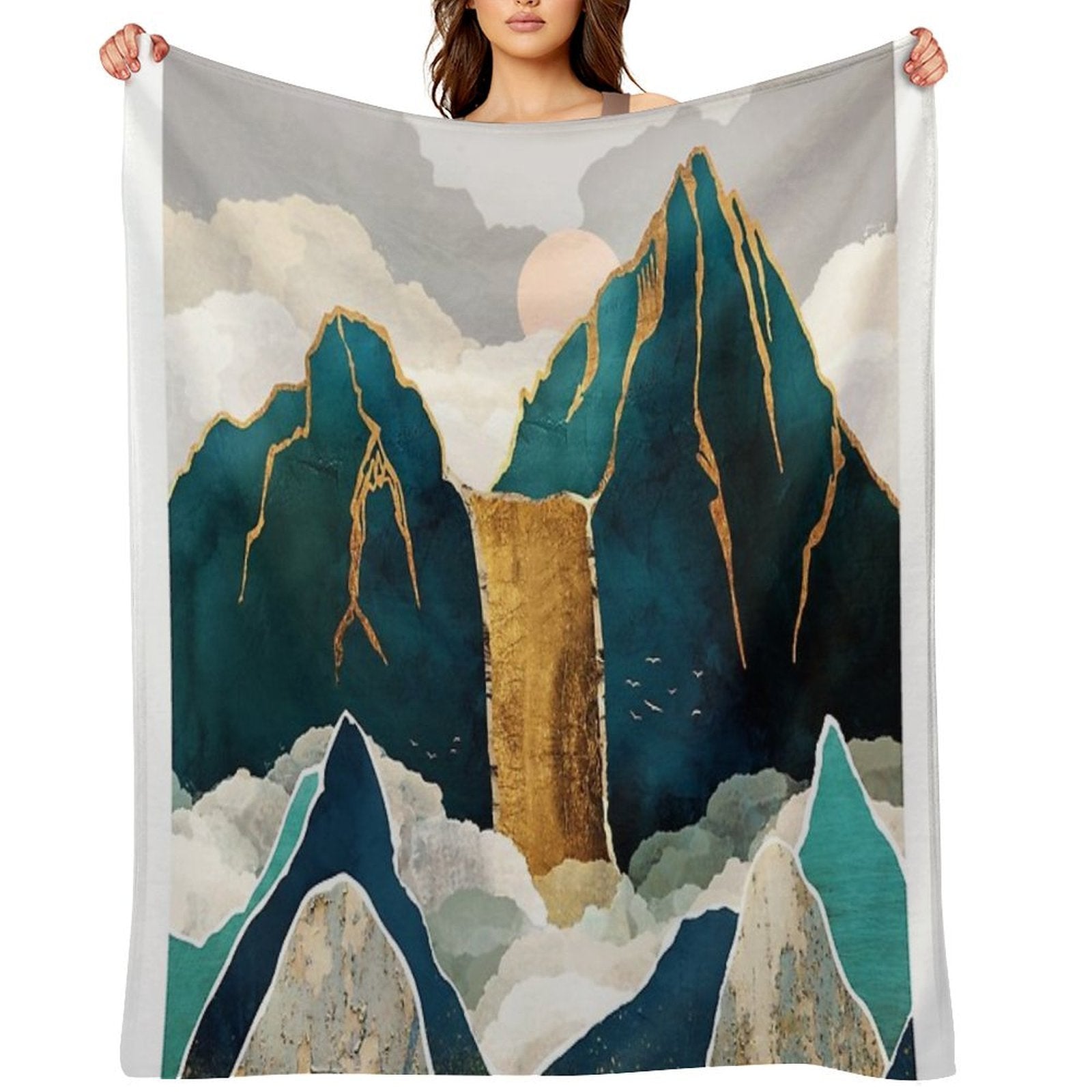 Golden Waterfall Comfort Throw Blanket