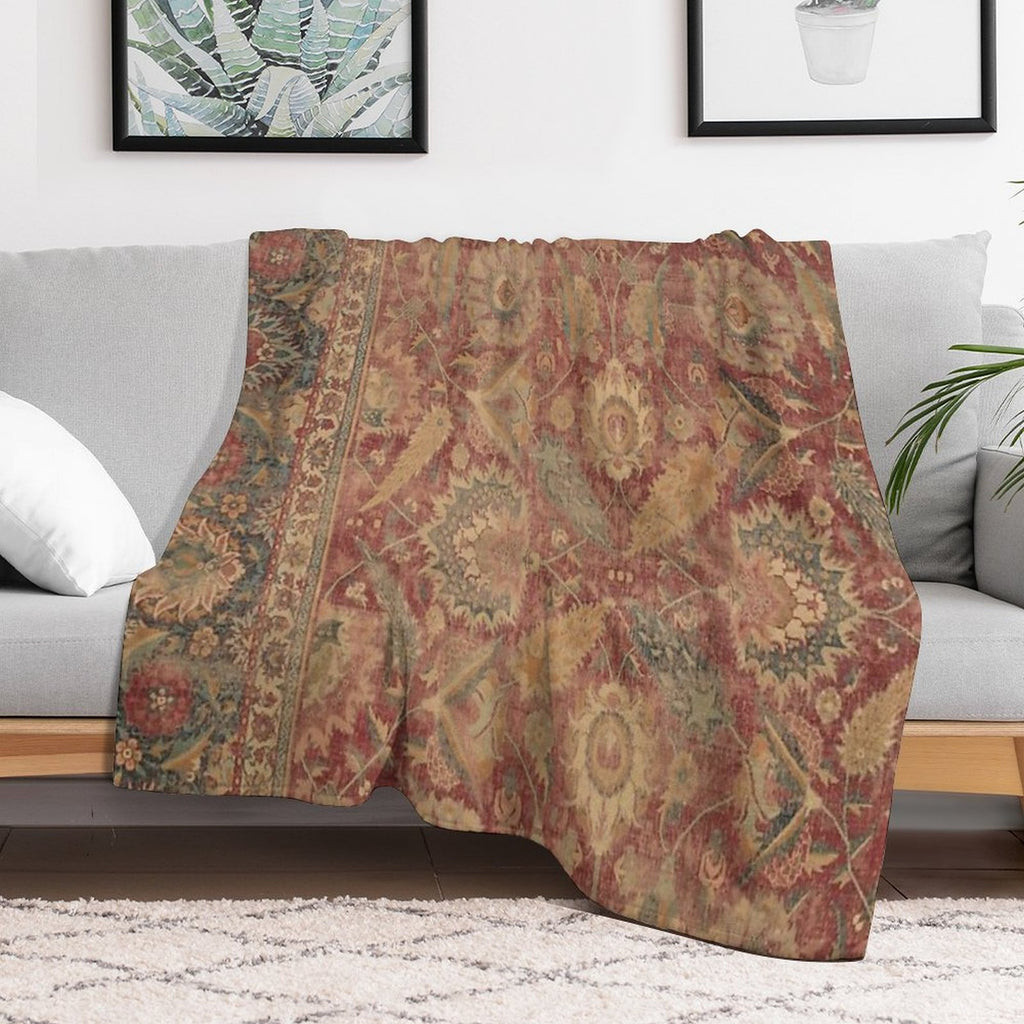 Antique Kilim Anti-pilling Throw Blanket