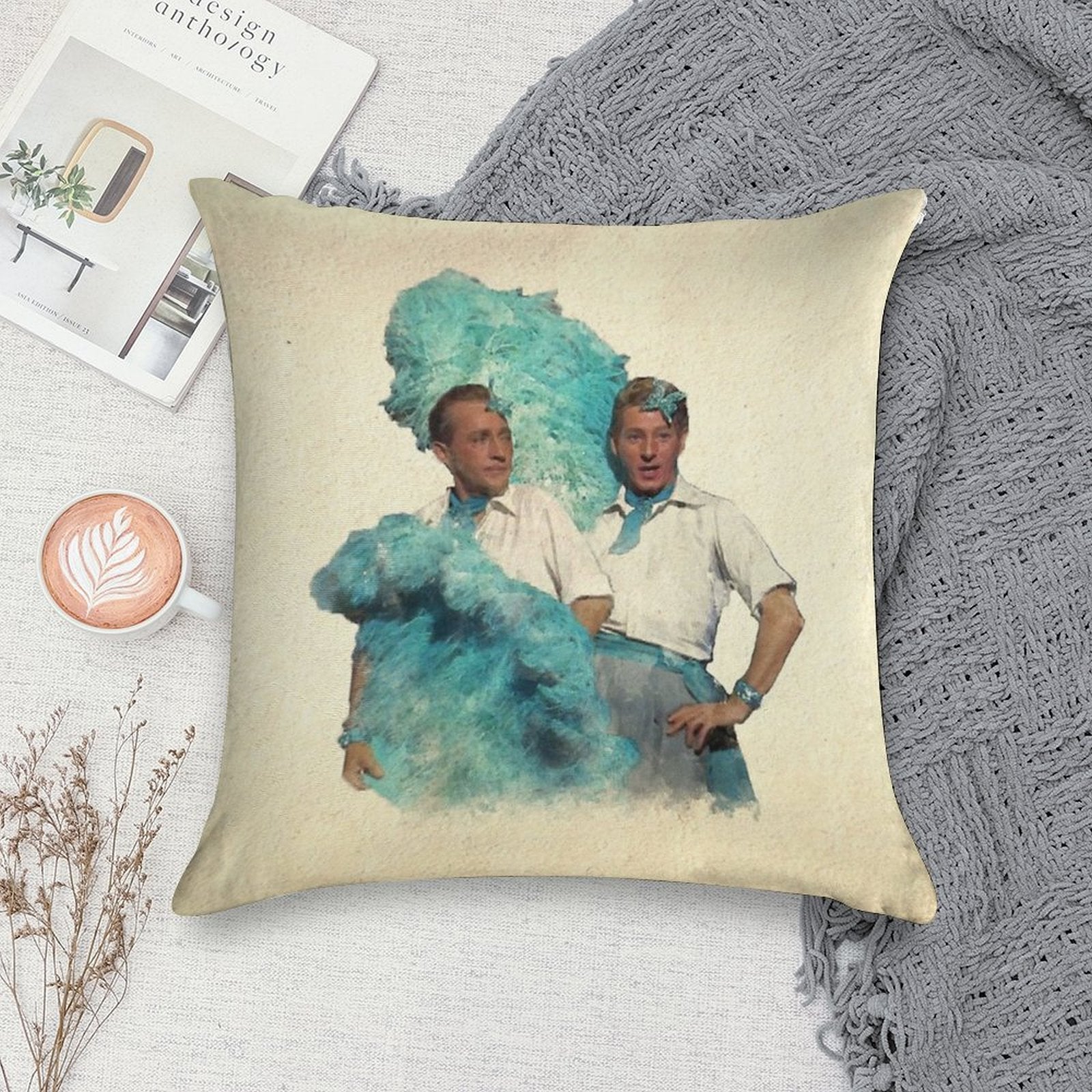 Reprise (Sisters) - Watercolor Soft Shrink-Resistant Throw Pillow