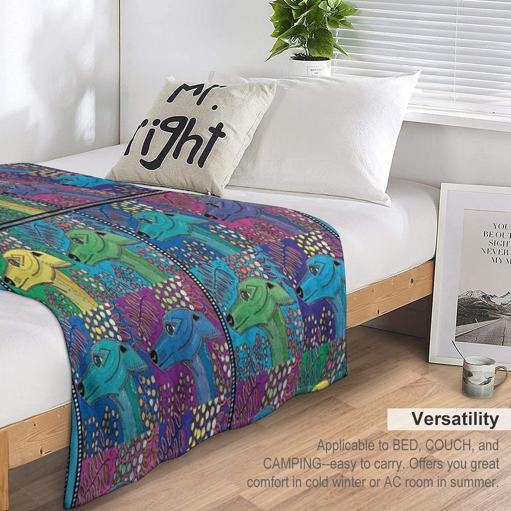 FUNKY WHIPPET PATCHWORK Multi-functional Throw Blanket