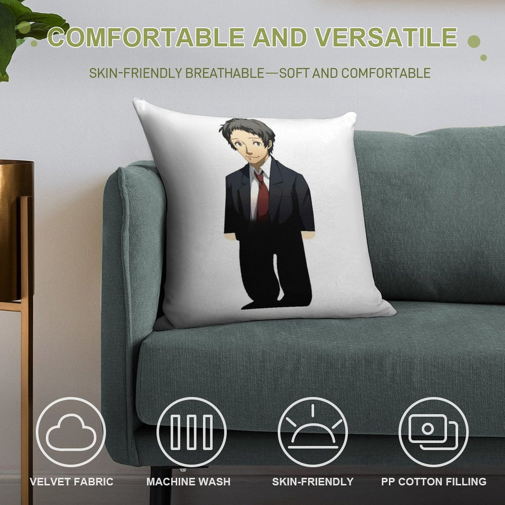 Adachi From Persona Soft Anti-Pilling Throw Pillow