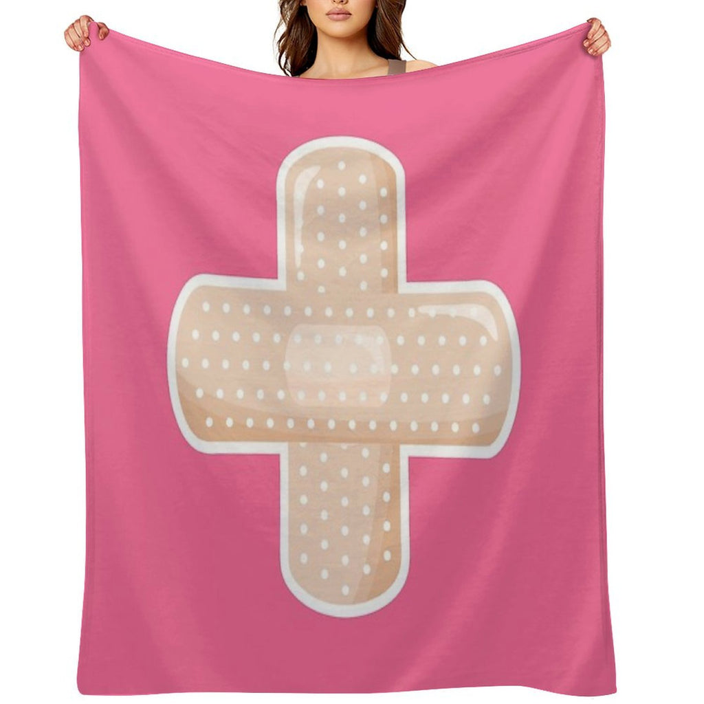 First Aid Kit Plaster - Pink Durable Throw Blanket
