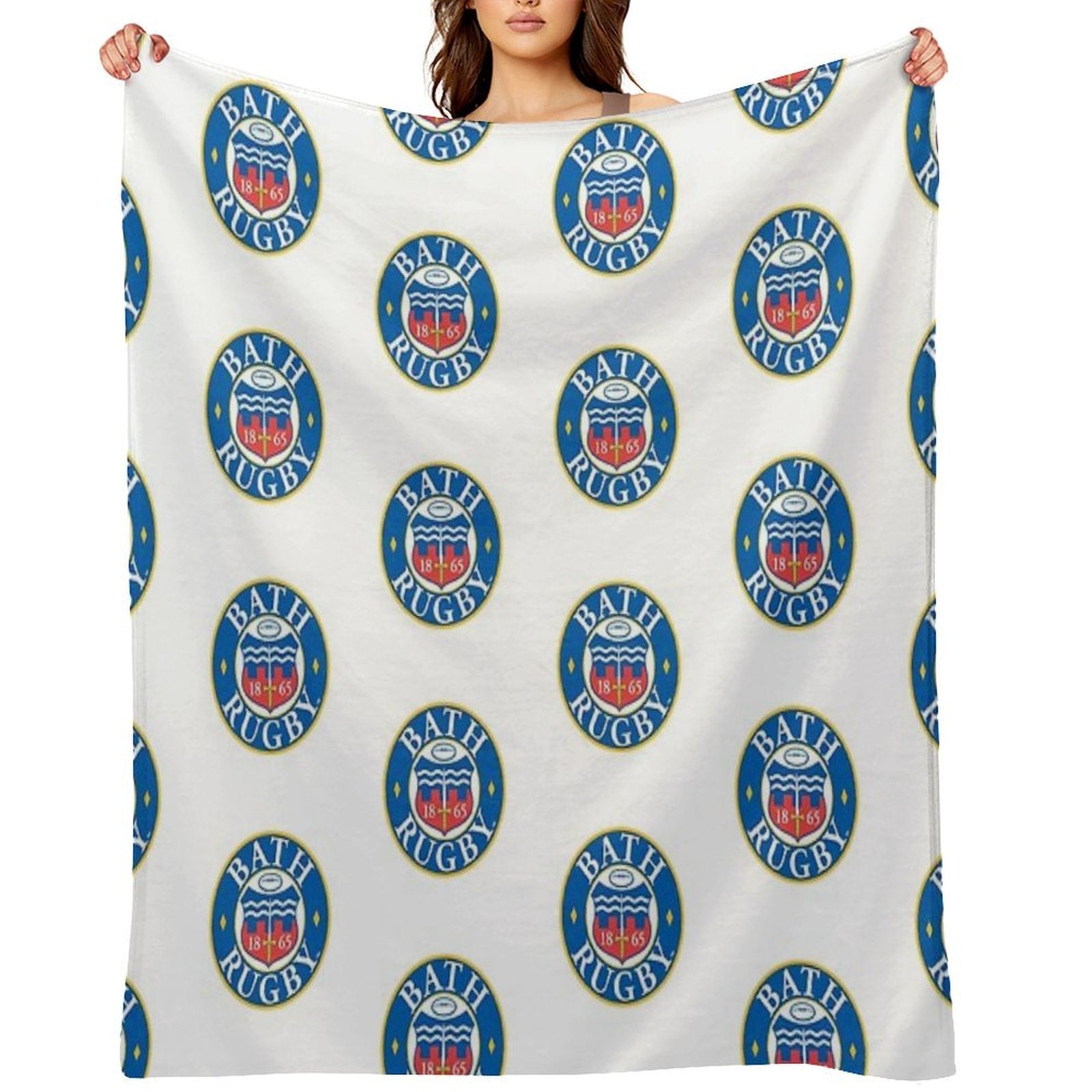 Bath Rugby Plush Throw Blanket