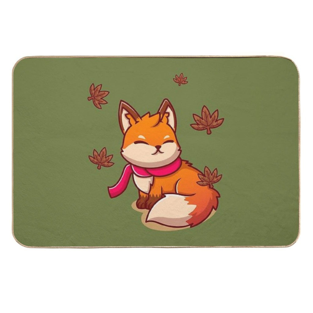 Cute Fox Fall - Color  Odorless Bath Mat