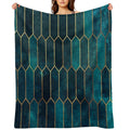Deep Teal And Blue Gold  Pattern Versatility Throw Blanket