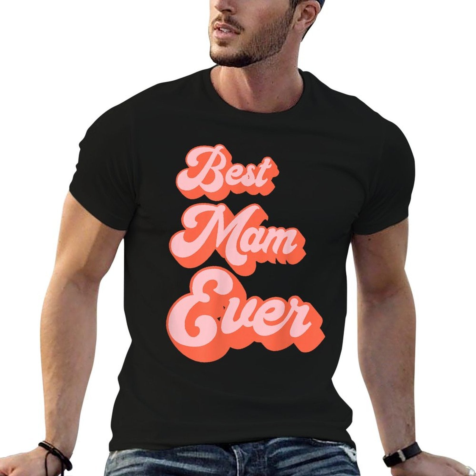 Best Mam Ever Retro Cute Pink For The Best Mam In The World  Summer-ready Fabric T-Shirt