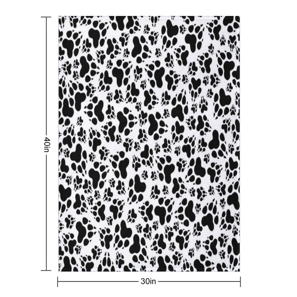 Dog Feets BLACK Easy Care Throw Blanket