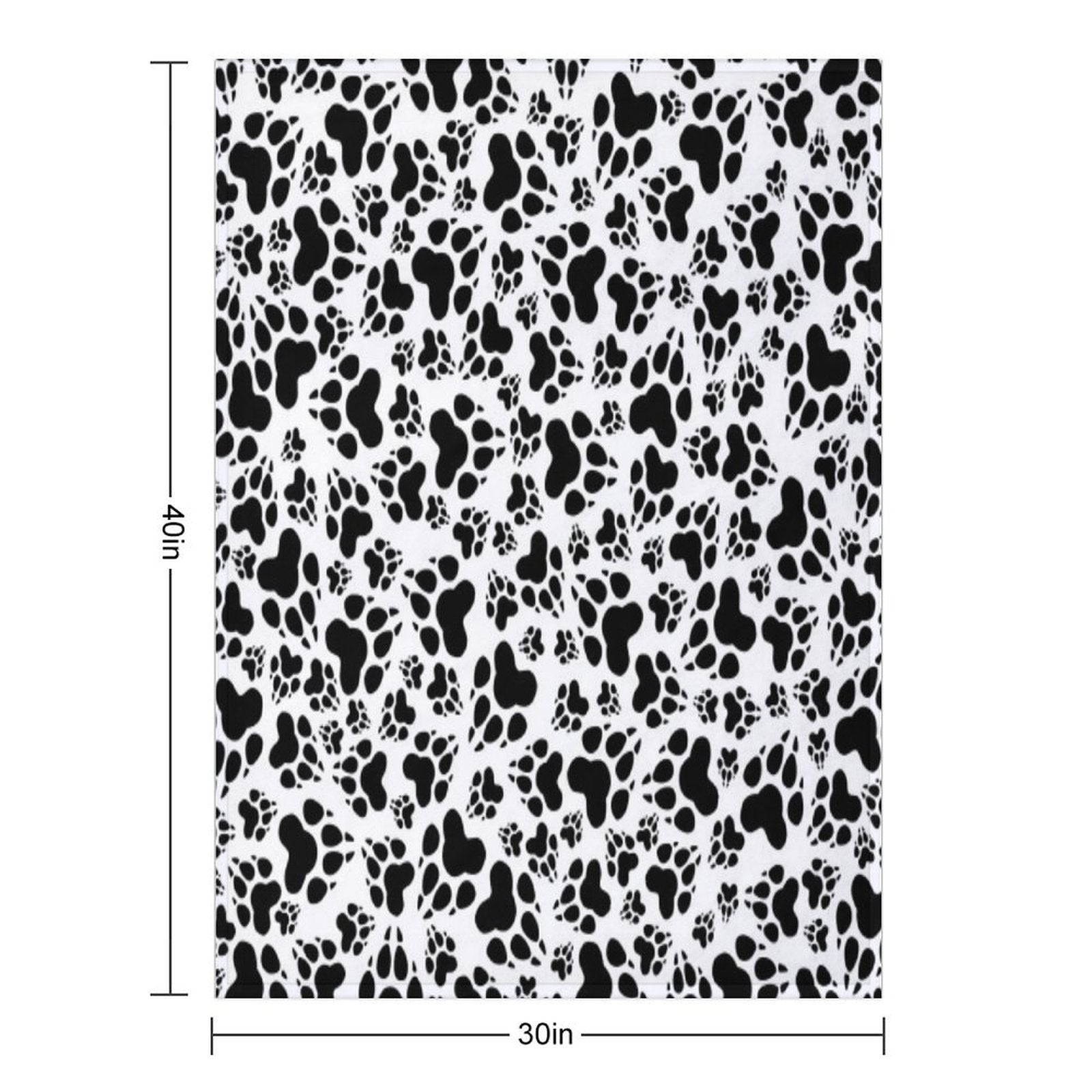 Dog Feets BLACK Easy Care Throw Blanket