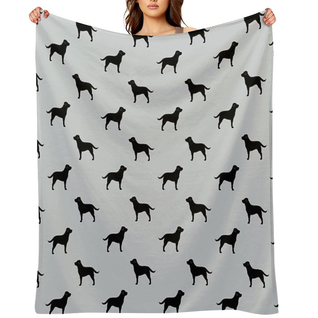 Black Labrador Retriever Silhouette(s) All-season Throw Blanket