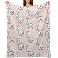 Chiikawa - Yada! No Way ちいかわ  Hachiware Usagi ハチワレ, うさぎ  Cute Kawaii Characters Bear Cat Rabbit Machine-washable Throw Blanket