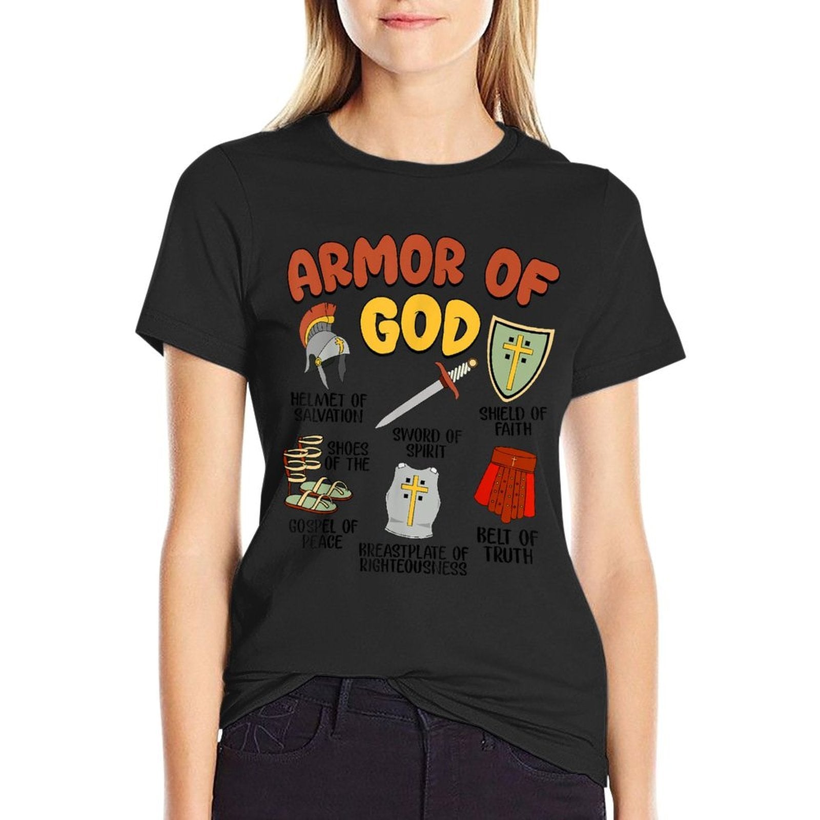 Christian Armor of God Jesus Kids Boys  Rolled Sleeves T-Shirt