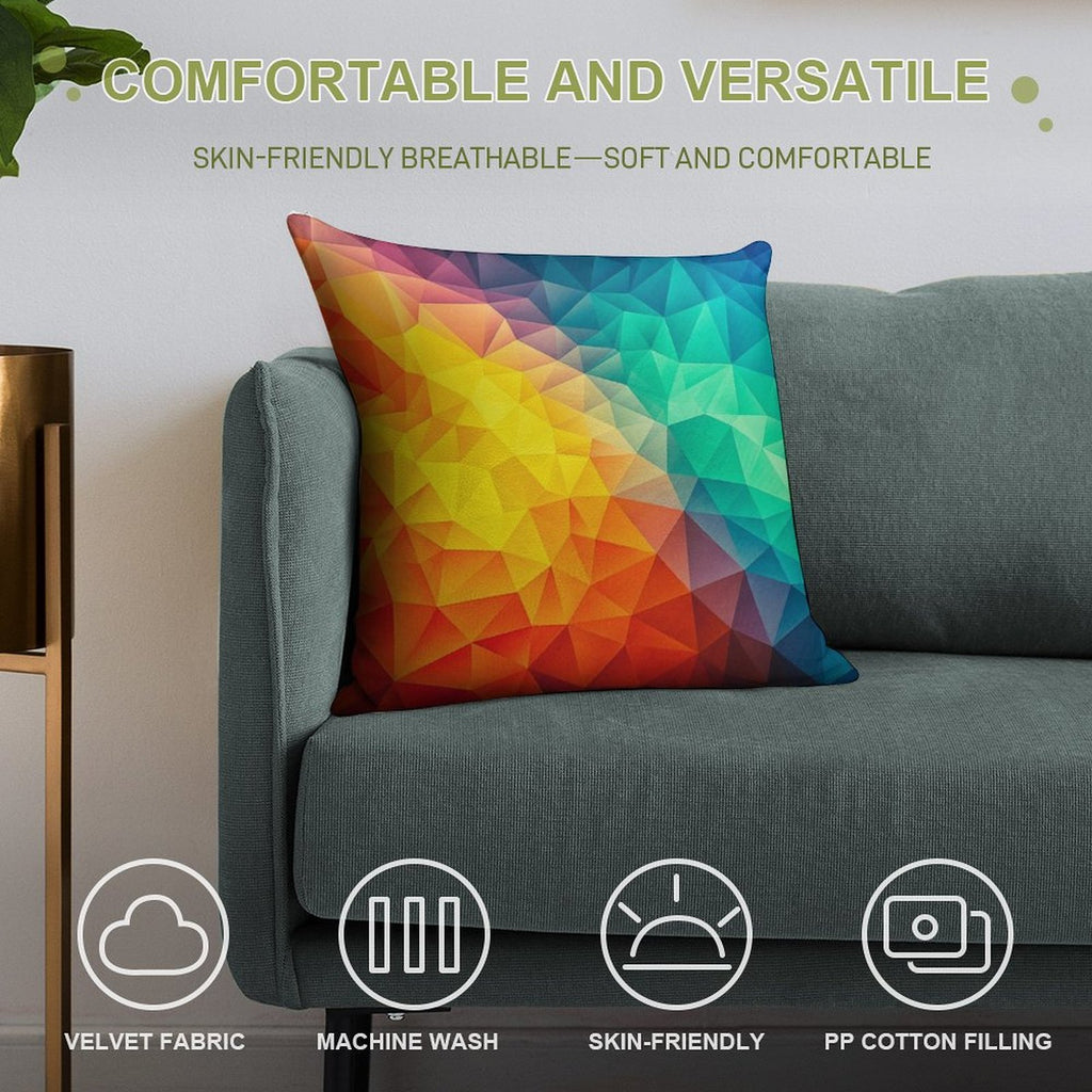 Abstract Multi Color Cubizm Painting Soft Gift Ready Throw Pillow