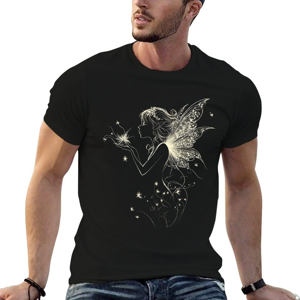 Fairy Mythical Motif Fantasy Illustration Fairy  Tagless Design T-Shirt