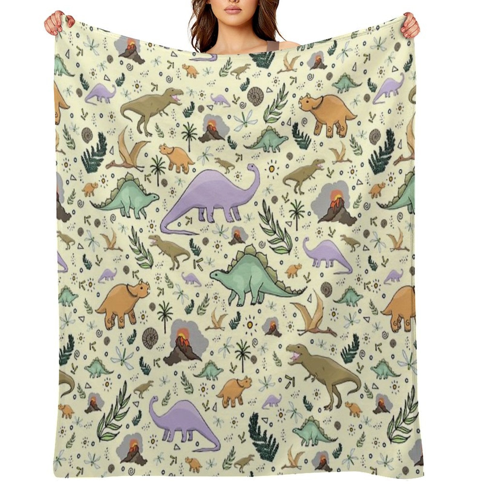 Dinosaurs! Eco-conscious Throw Blanket