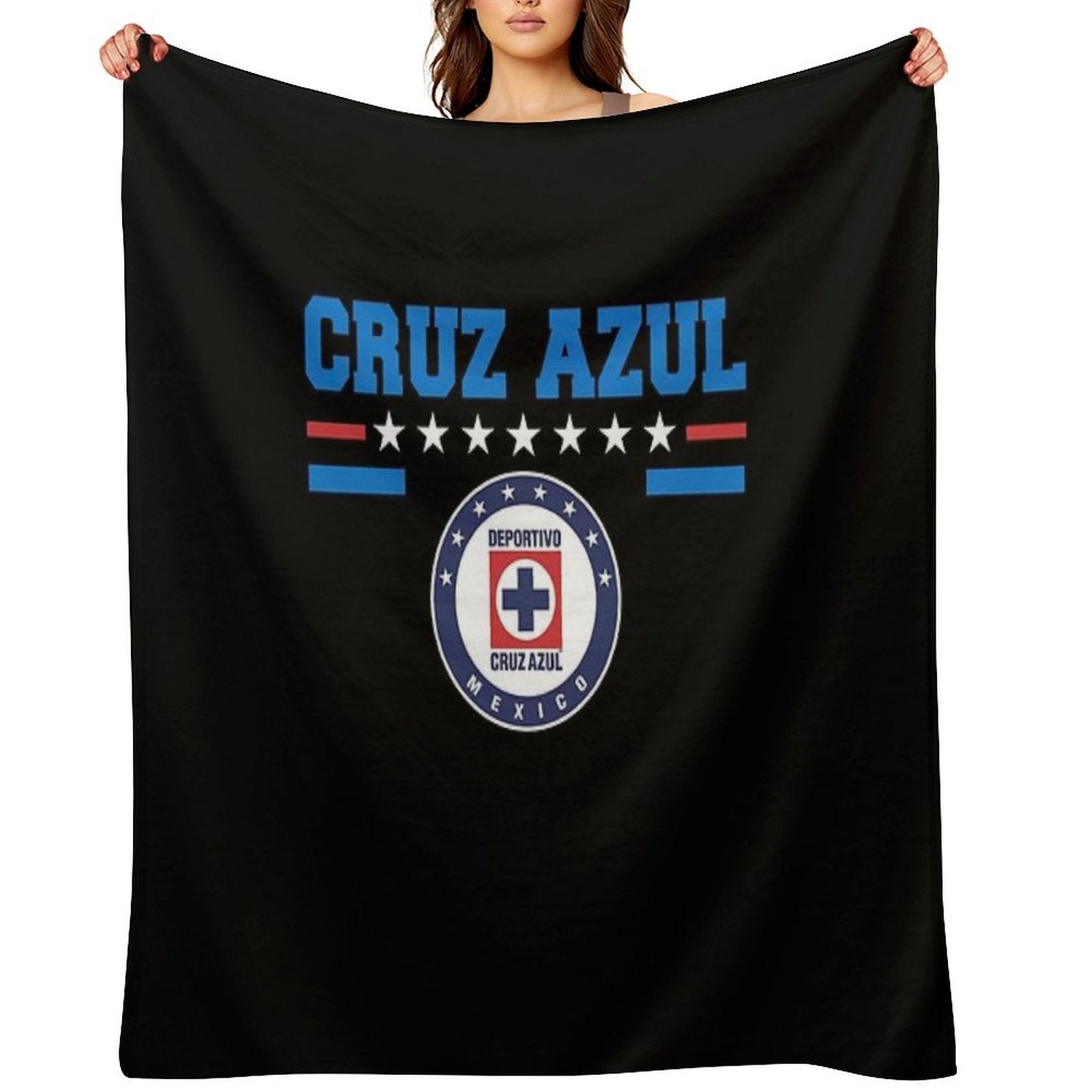 Cruz Azul Mexican Team Stars And Stripes Versatility Throw Blanket