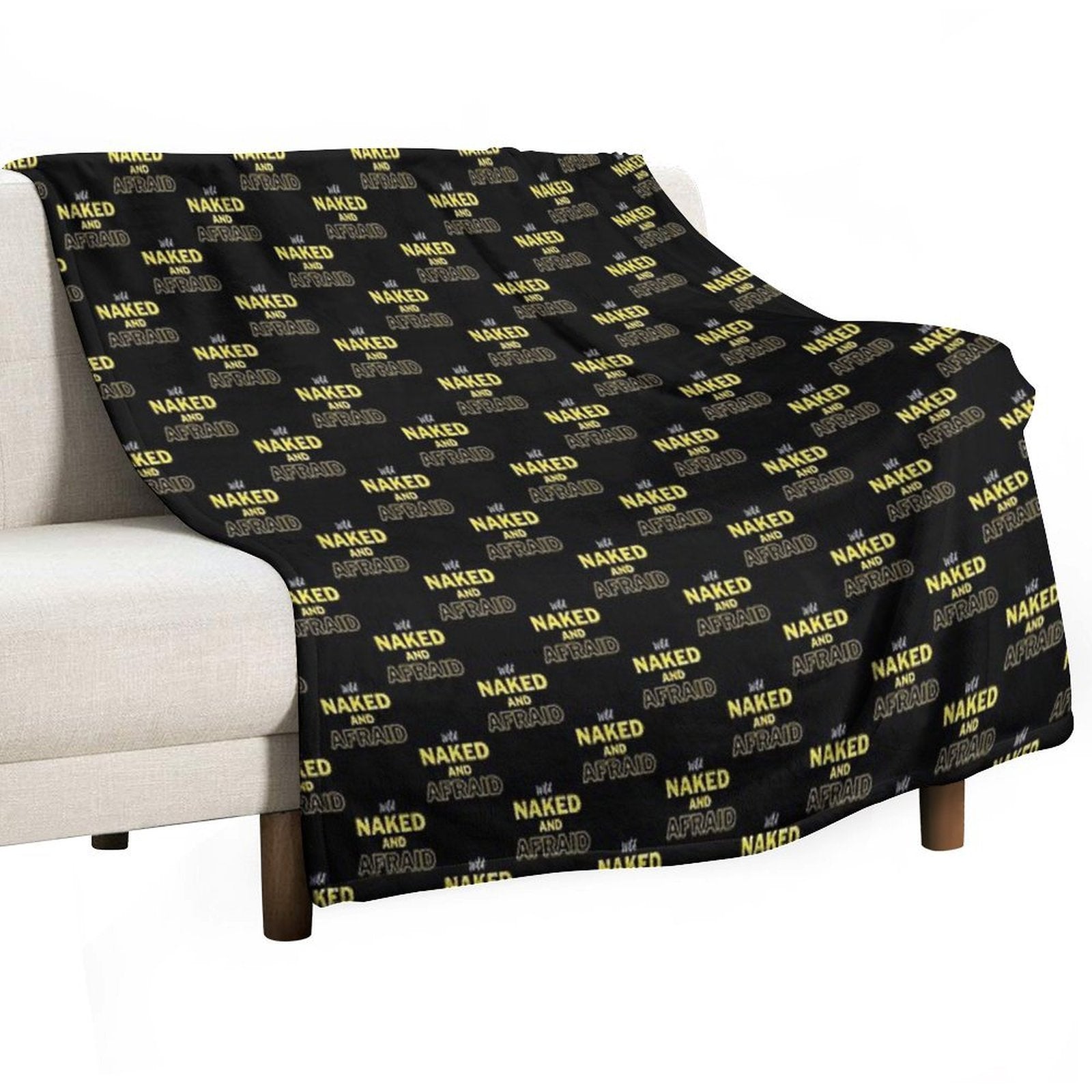Funny Naked And Afraid TV Show Fan Gift Sustainable Throw Blanket