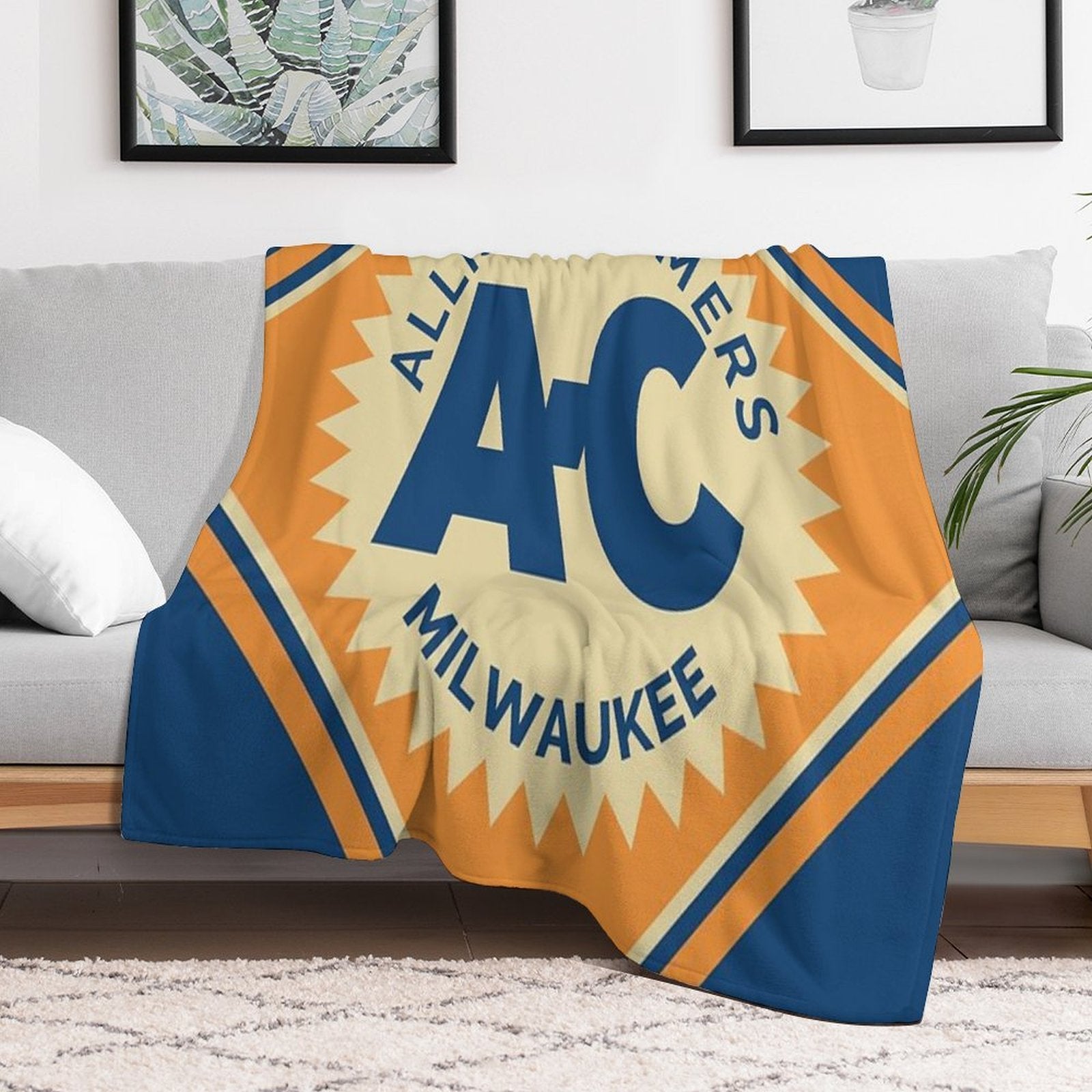 Allis Chalmers Retro Logo Machine-washable Throw Blanket