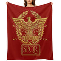 Gold Roman Aquila Eagle SPQR Travel-friendly Throw Blanket