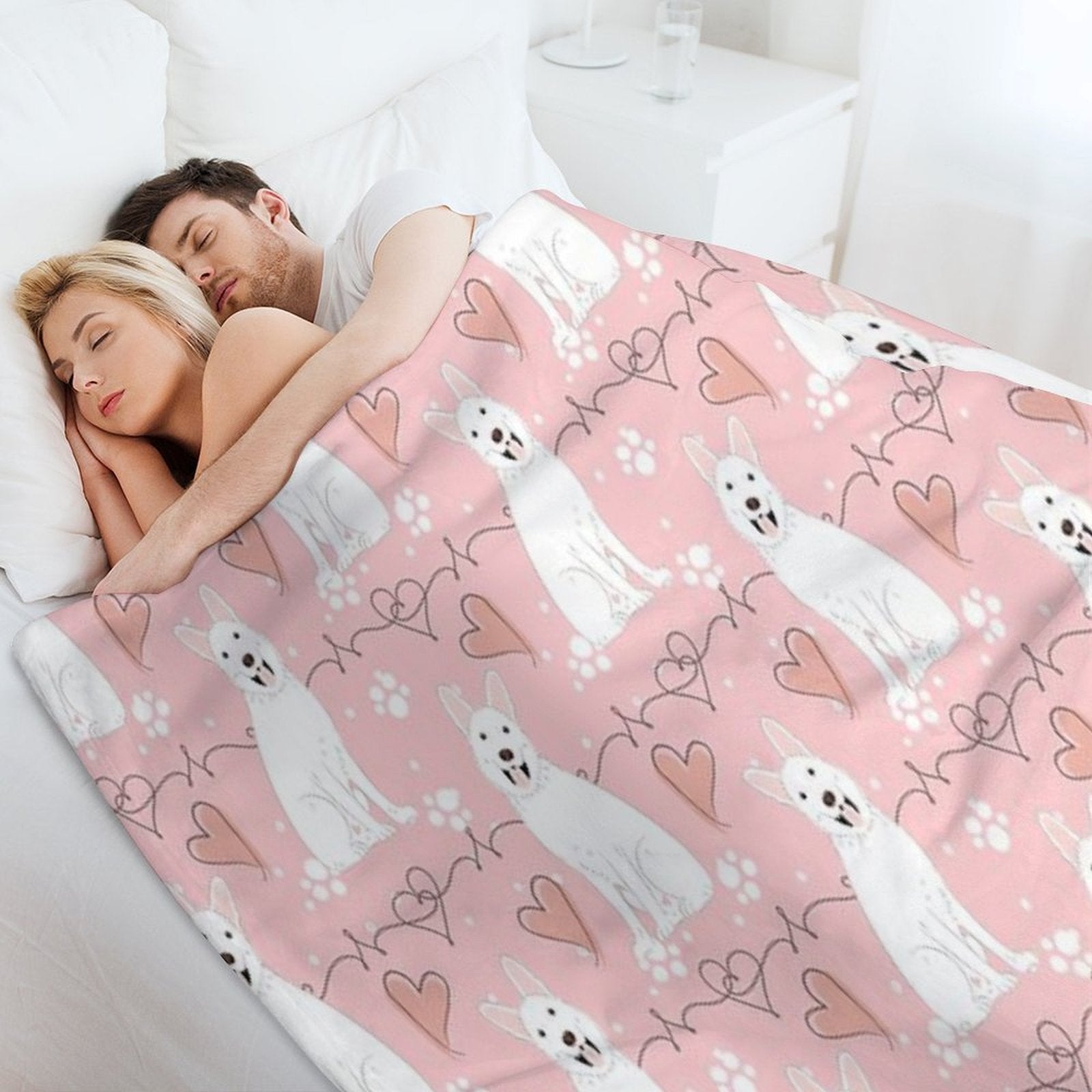 LOVE White German Shepherd Premium Throw Blanket