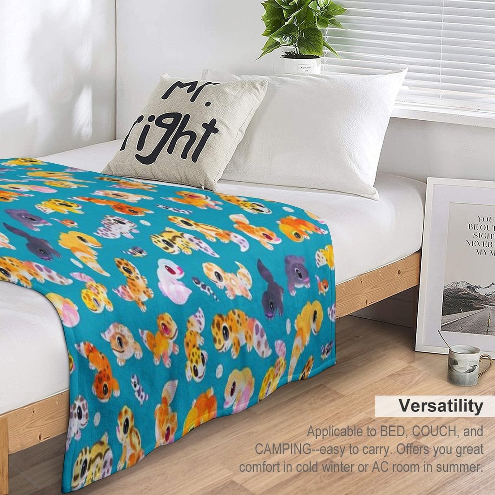 Leopard Gecko - Green Anti-pilling Throw Blanket