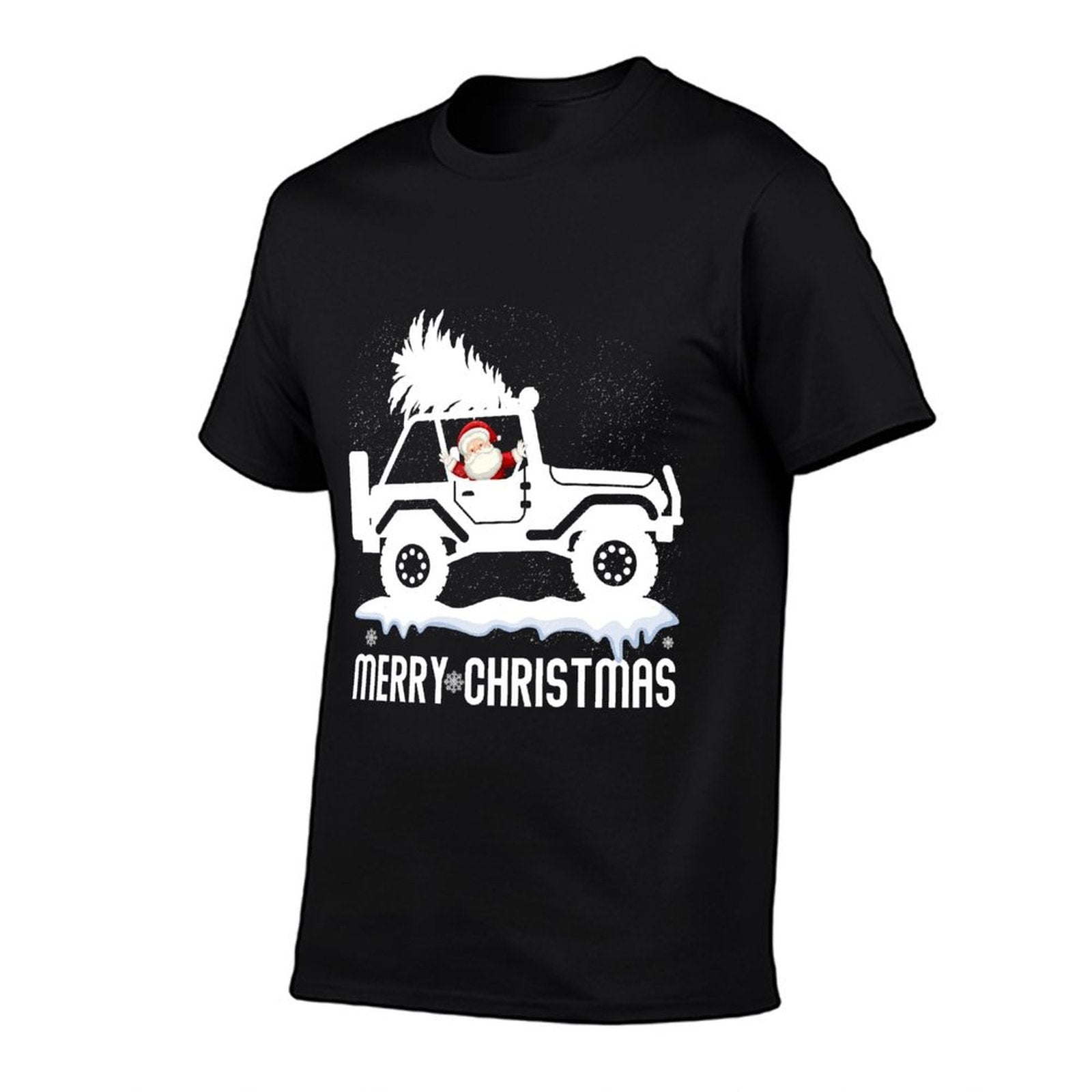 Santa In A SUV Christmas Tree - 4x4 Off-road Outdoor Trail  Oversized Silhouette T-Shirt