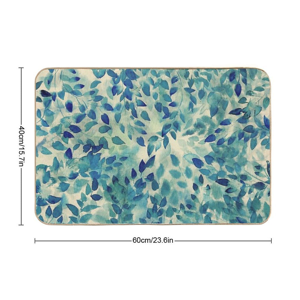 Warm Blue Forest  Easy Maintenance Bath Mat