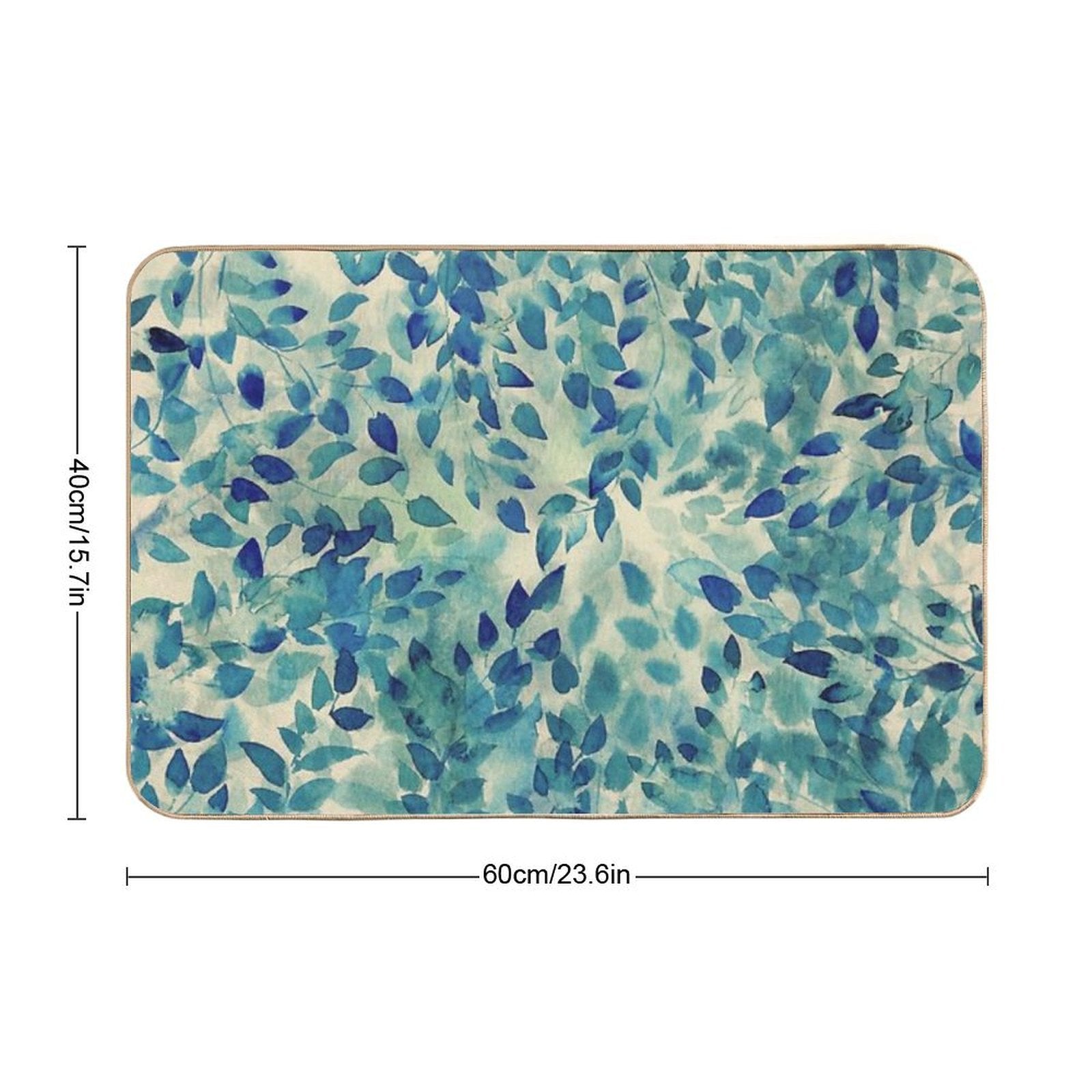 Warm Blue Forest  Easy Maintenance Bath Mat