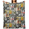 90s 00s Indie Britpop Albums Homage Collage Sustainable Throw Blanket