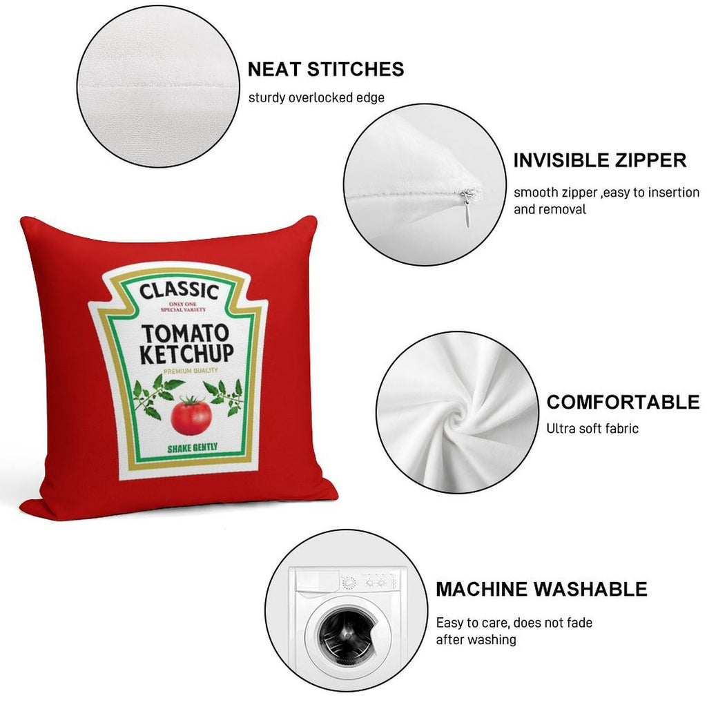 Ketchup Halloween 2023 Costume Family Group Matching Couple Mustard Mayo Soft Gift Ready Throw Pillow